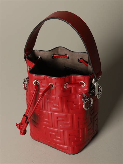 fendi red logo mon tresor bucket bag|mini fendi bucket bag.